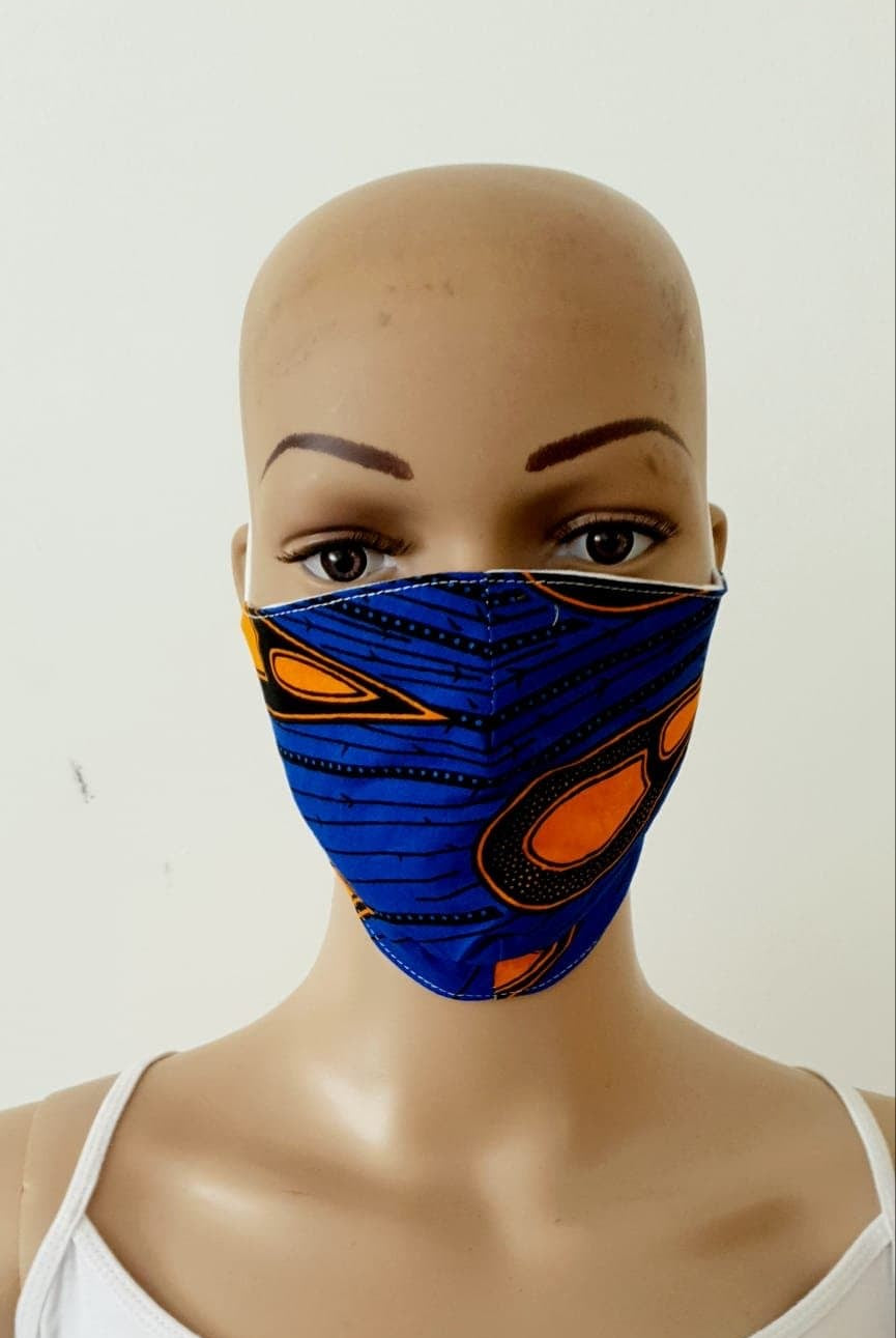 African Print Face Mask | Ankara Fabric Print Face Masks - Amara - African Clothing from CUMO LONDON