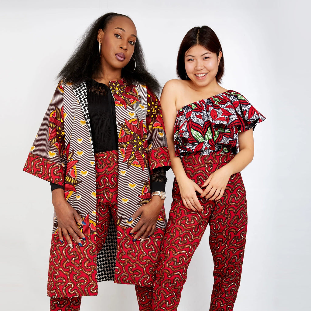 New In Embellished Kolia African Ankara Combo Print Midi Jacket (matching Trouser sold separately) - African Clothing from CUMO LONDON