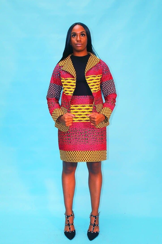  African Print Blazer | African print Jacket | African print Bomber Jacket | African Print Outerwear | Fall Fashion for African women | sustainable African Fashion | recycled African print clothing | Ethically sourced fashion | ethically sourced clothing | handmade clothing | African clothing for women | Ankara jacket | Tribal prints kimono | Floral African print clothing | Cotton Blazer | African print workwear | African clothing UK | Black-owned fashion brand | UK Based African Fashion Brand