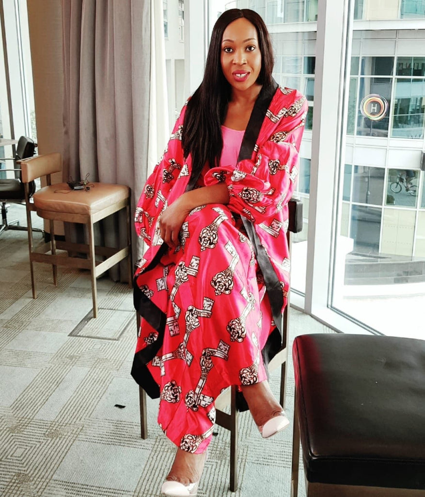 Cece Kimono Set in African Print Ankara Silk - African Clothing from CUMO LONDON