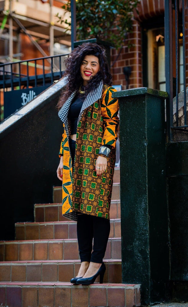 Adaku Embellished African Print Kimono Jacket - African Clothing from CUMO LONDON