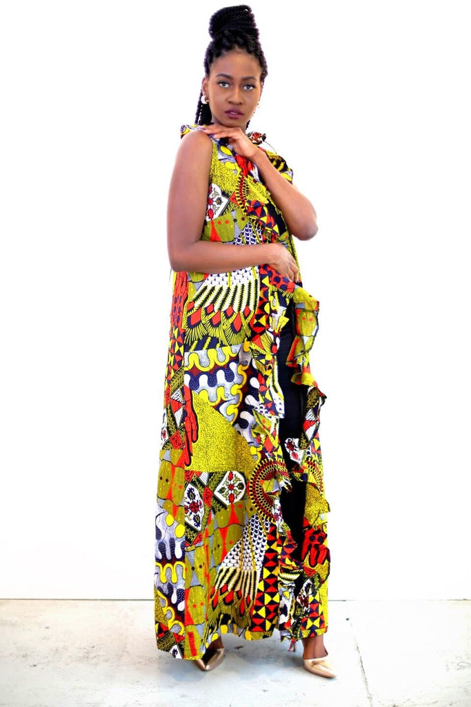 New in African Dutch wax Ankara Print Duster Kimono Set - African Clothing from CUMO LONDON