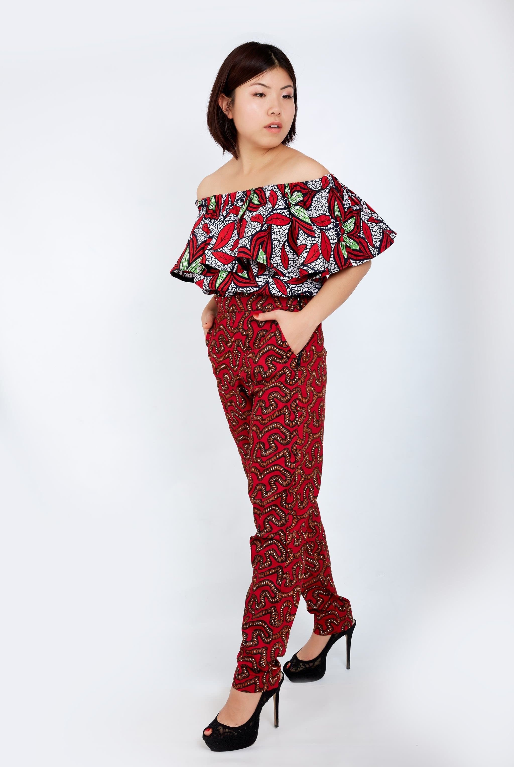 New in - Erikka African Print Ankara Pencil Trousers - African Clothing from CUMO LONDON