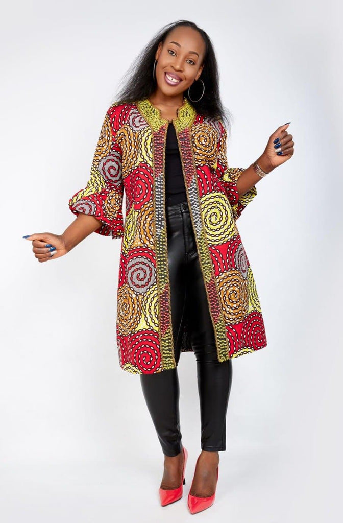 African print beaded kimono - CUMO London