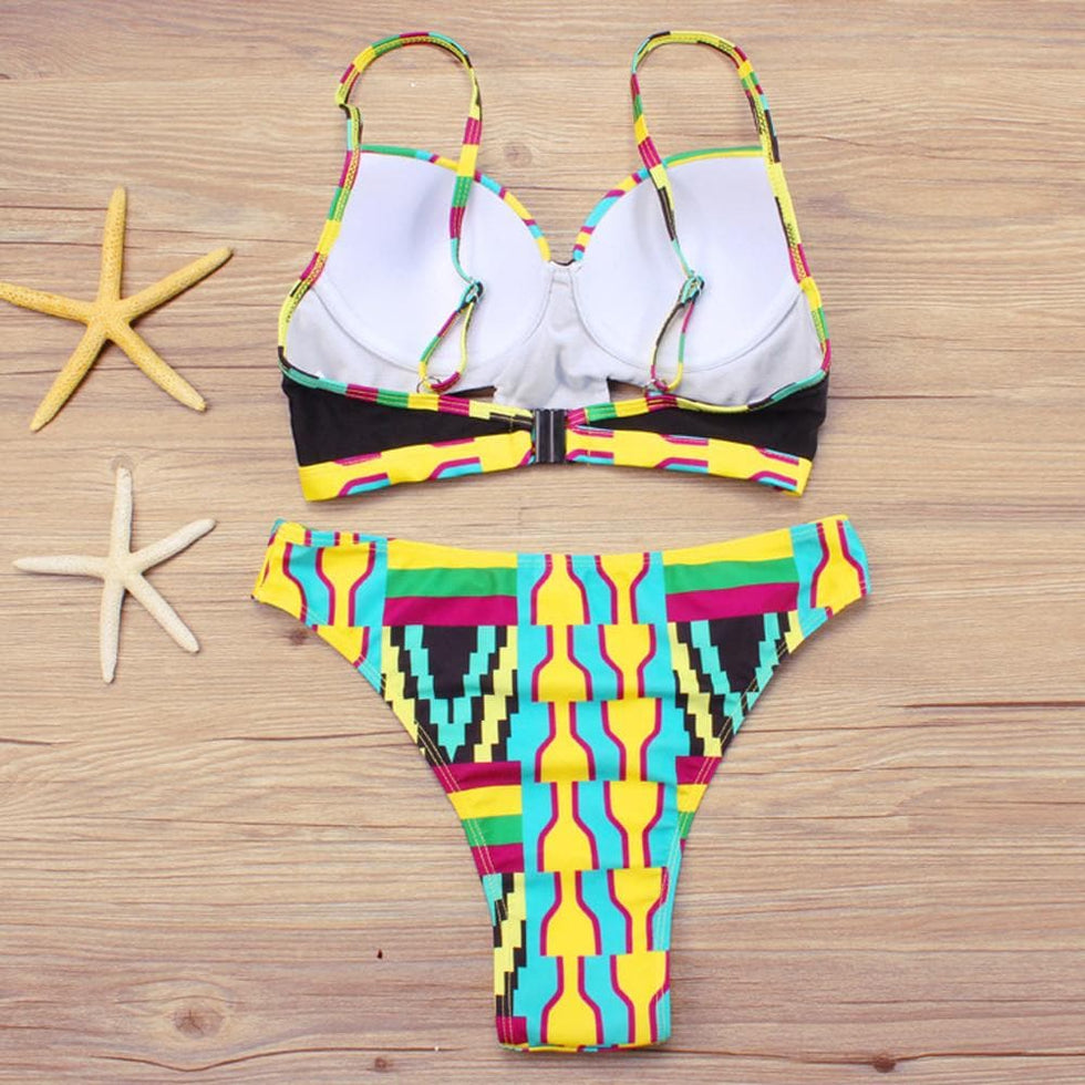 Ethnic Print Sexy Bikini Set
