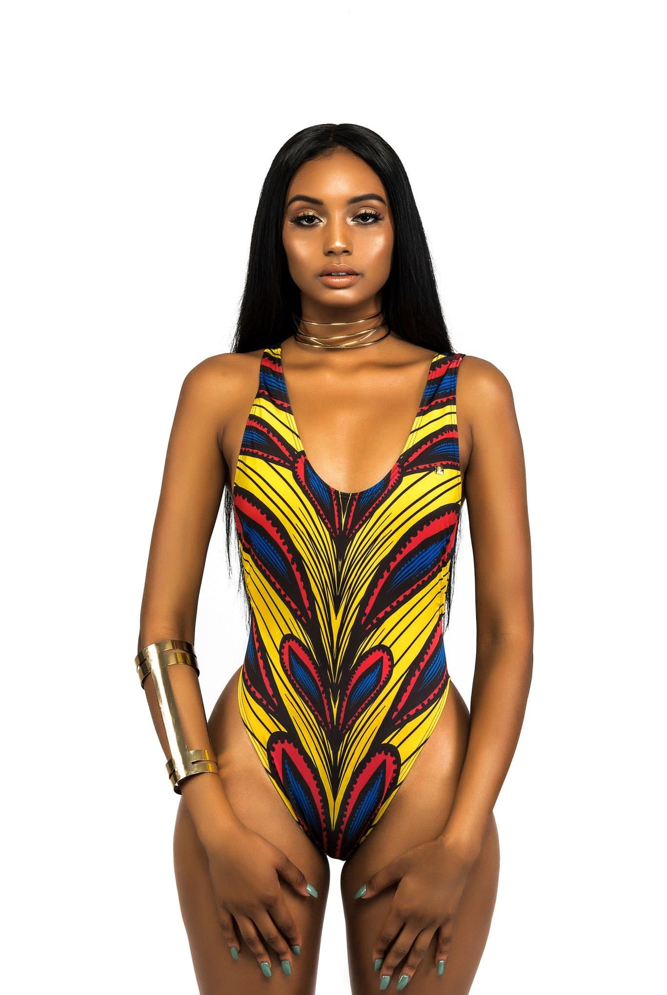 Sexy African Ankara Print One Piece Swimsuit - African Clothing from CUMO LONDON