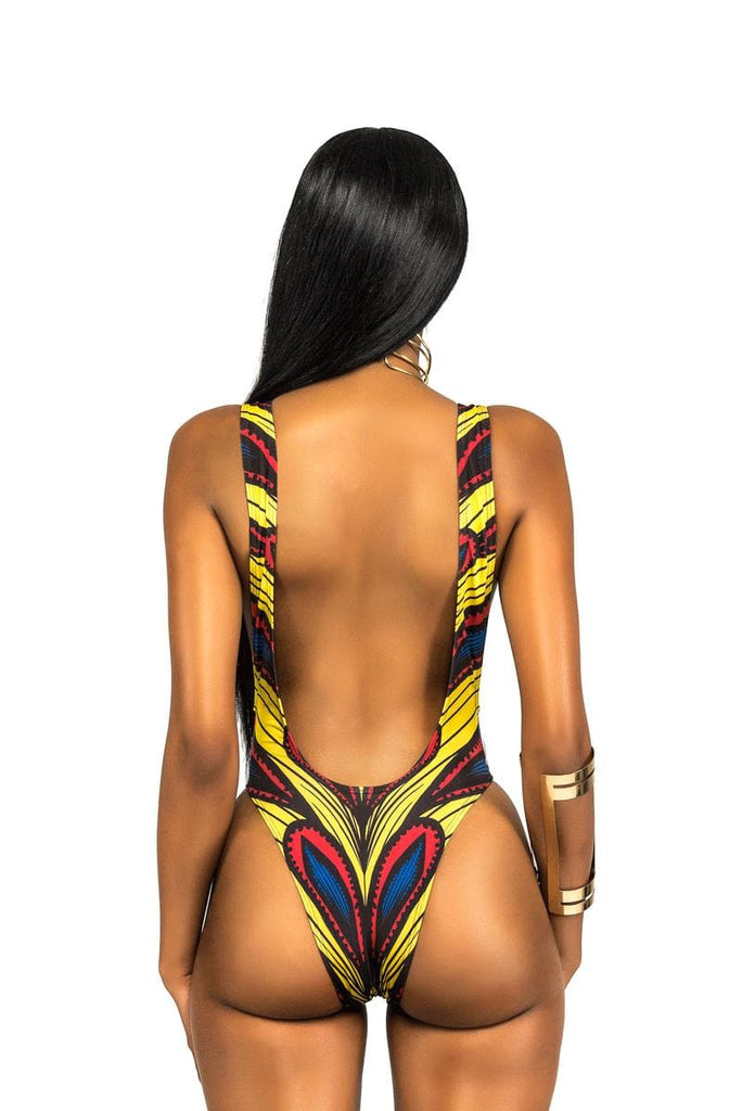 Sexy African Ankara Print One Piece Swimsuit - African Clothing from CUMO LONDON