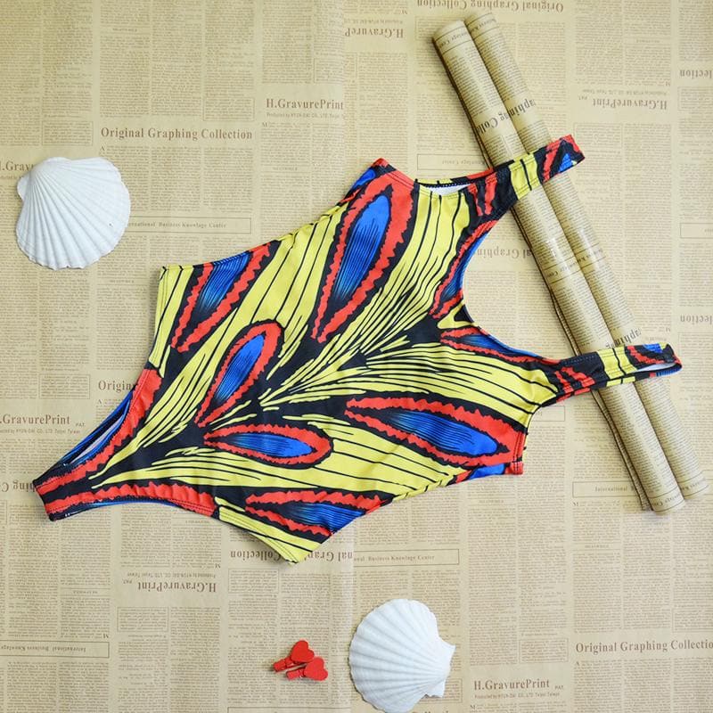 Sexy African Ankara Print One Piece Swimsuit - African Clothing from CUMO LONDON