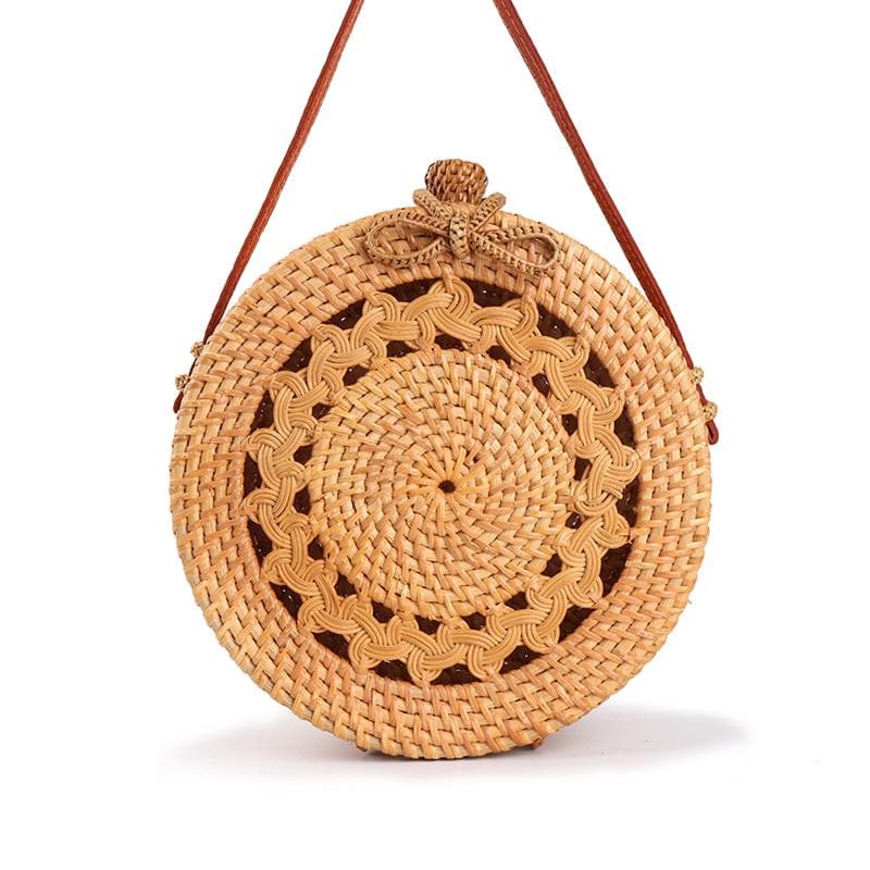Handwoven Circle Rattan Beach Bag - African Clothing from CUMO LONDON