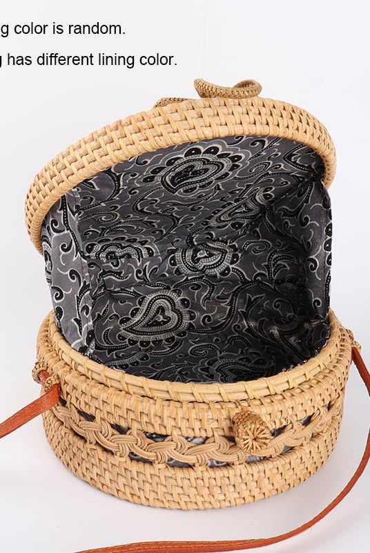 Handwoven Circle Rattan Beach Bag - African Clothing from CUMO LONDON